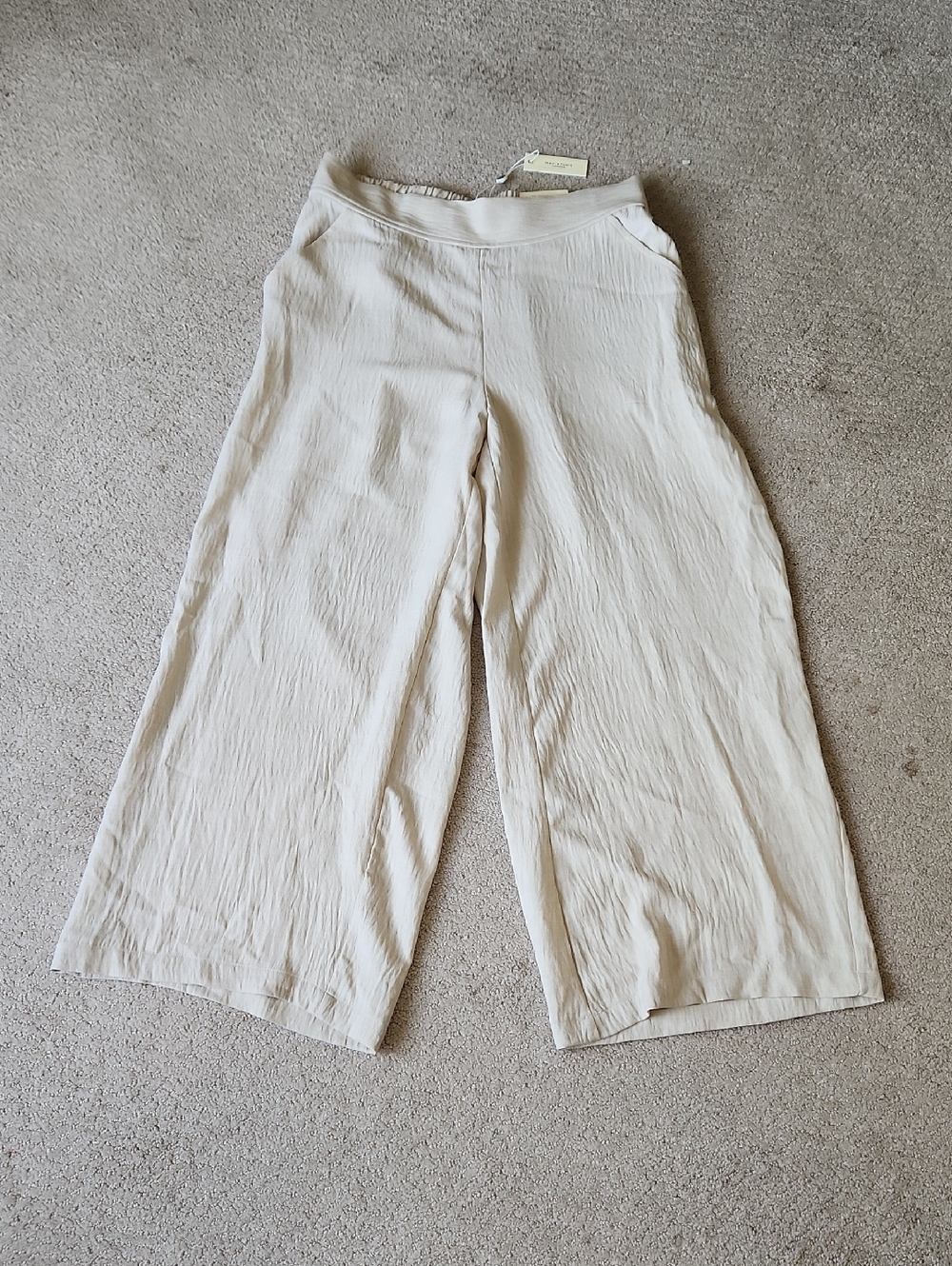 Max Studio London Cropped Wide Leg Trouser Pants Size M